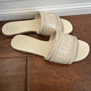 Cream Slide Sandals